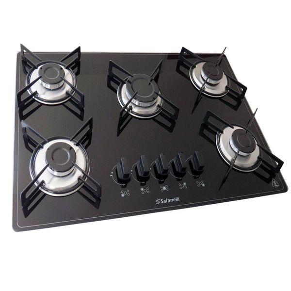 Fogão Cooktop 5 Bocas Semplice Safanelli Preto / Bivolt