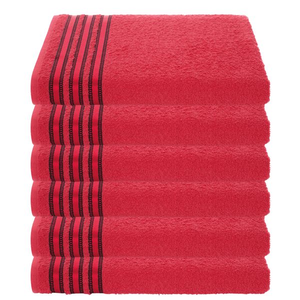 Kit 6 Toalhas De Rosto Grande Felpuda Macia Petra - 50x80cm Goiaba