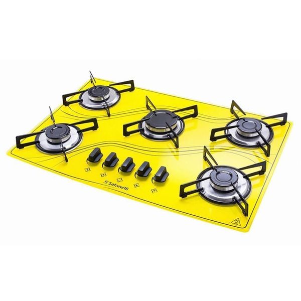 Cooktop Lines 5 Bocas Safanelli Amarelo / Bivolt