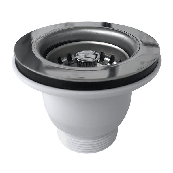 Válvula Para Cuba Pia De Cozinha Aço Inox Cromado 3-1/2 Inox